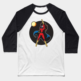 Girl in Superhero Costume Baseball T-Shirt